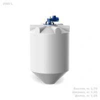 Емкость K 1000 литров с лопастной мешалкой без обрешетки