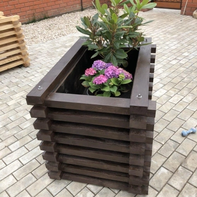 Цветочница деревянная «Ярус» Без оцинкованной вставки