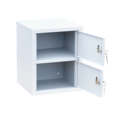 Индивидуальный шкаф кассира на 2 отделения вертикальный (навесной) 325x310x400 мм Светло-серый