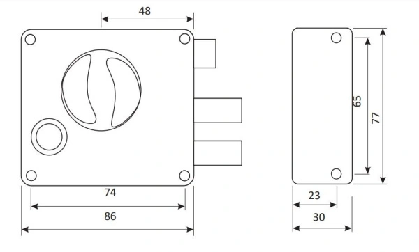 Апекс 0556-С-BN черн.никель с/верт. Замок накладной (20)