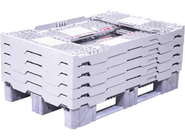 Паллетная рама 1200х800х300 серая c бортиками