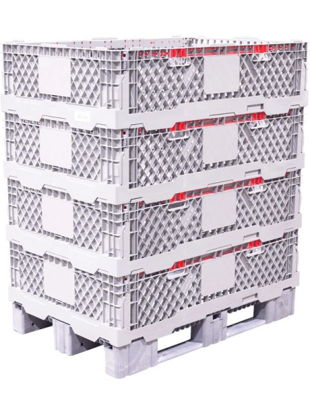 Паллетная рама 1200х800х300 серая c бортиками