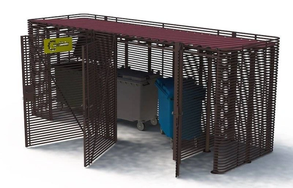 Контейнерная площадка для ТБО «МАФ - 6» с хозблоком 4,3 м (2 контейнера)