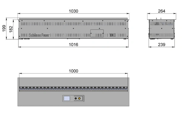Электрический очаг Schones Feuer 3D FireLine 1000 Blue Pro (с эффектом cинего пламени) 