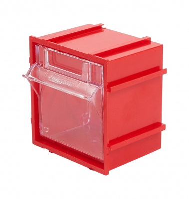 Короб откидной Стелла-техник F-105-1А  ,105х87х112мм, красный, прозрачный
