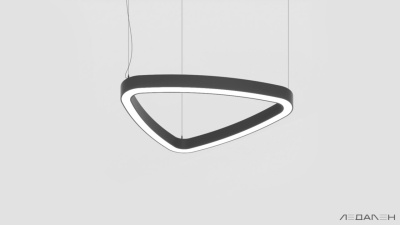 Треугольный светильник TRIANGOLO SOFT PRO S 3000K 45W, корпус черный