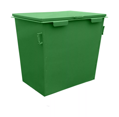 Контейнер металлический 0,8 куб.м с крышкой и без колес