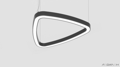 Треугольный светильник TRIANGOLO SOFT PRO M 5000K 54W, корпус черный