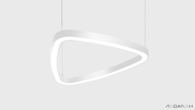 Треугольный подвесной светильник TRIANGOLO SOFT PRO M 4000K 61W, корпус черный