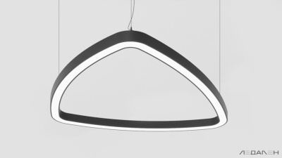 Треугольный светильник TRIANGOLO SOFT PRO XL 5000K 90W, корпус черный