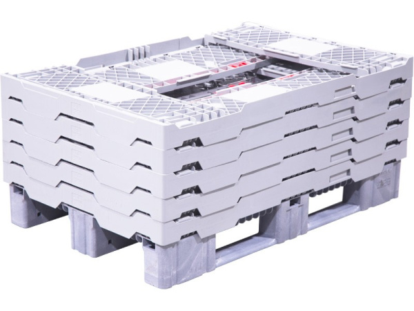 Паллетная рама 1200х800х300 серая c бортиками