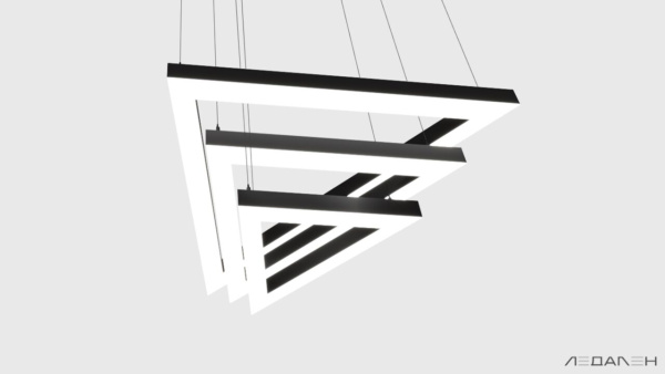 Треугольный светильник TRIANGOLO TRIO 4000K 150W, корпус черный