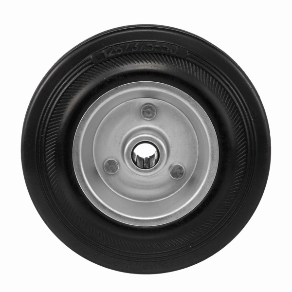 Колесо под ось 15мм Стелла-техник 4000-125 диаметр 125мм, грузоподъемность 100кг, резина, металл