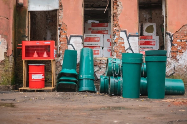 Мусоросброс секция приёмная (усиленная) зеленый, без цепей 