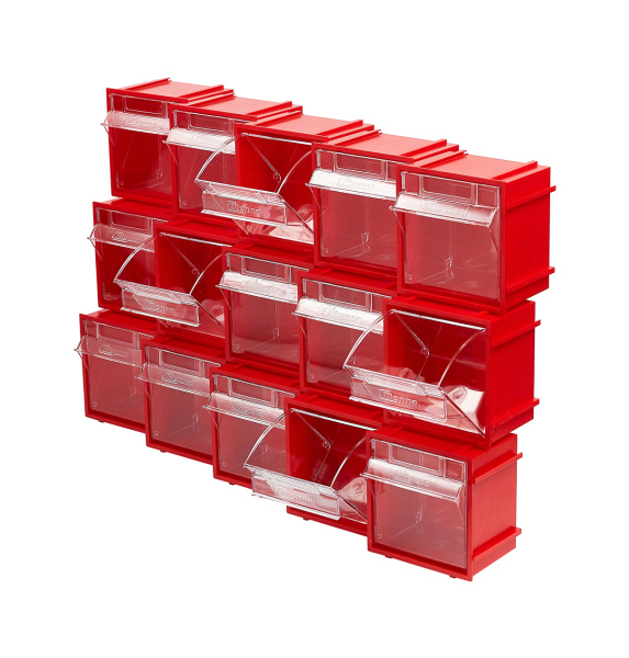 Короб откидной Стелла-техник F-105-1А  ,105х87х112мм, красный, прозрачный