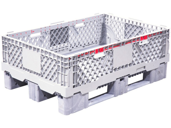 Паллетная рама 1200х800х300 серая c бортиками